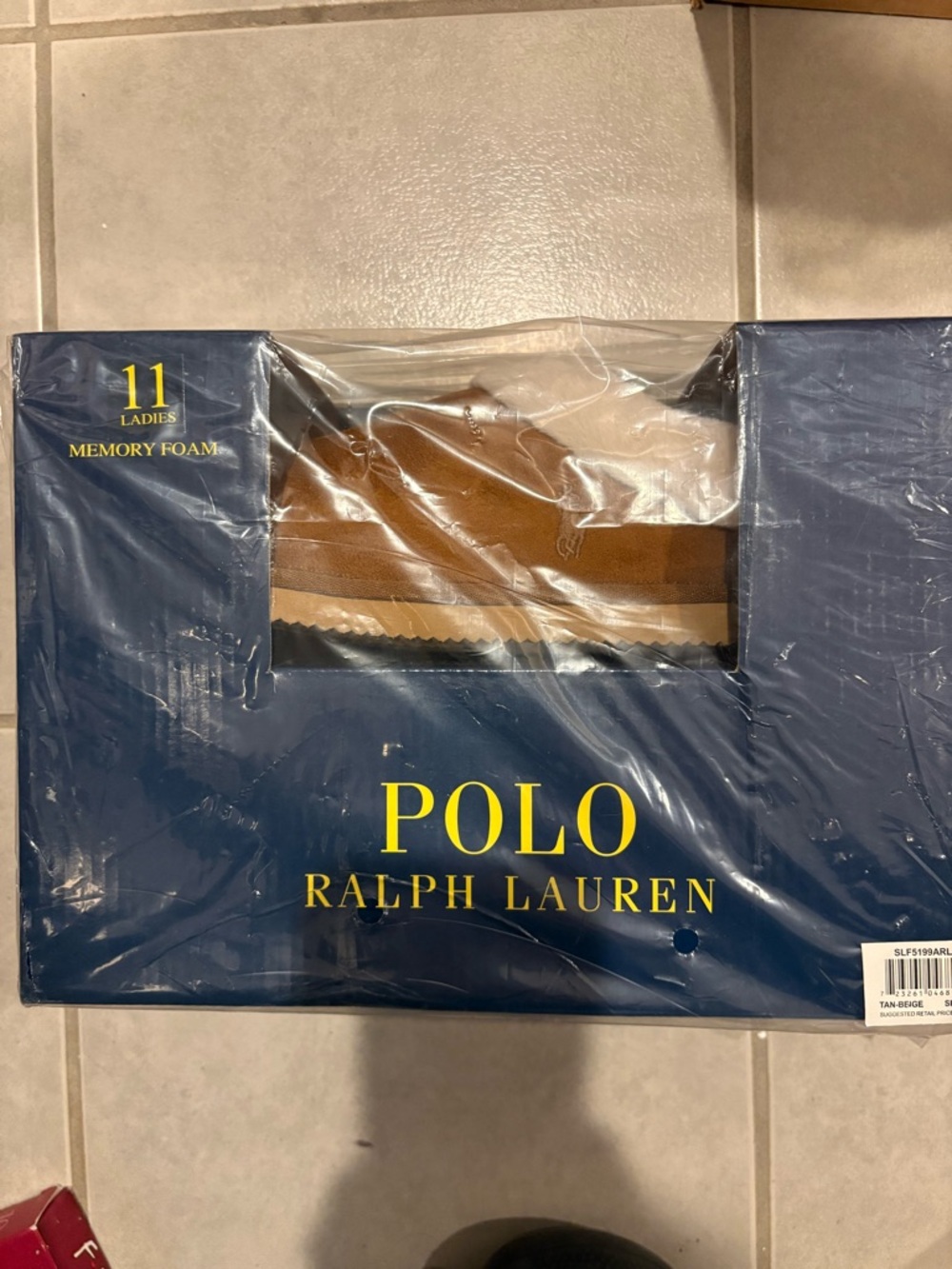 Polo Ralph Lauren Tan Memory Foam Ladies Slippers NWT